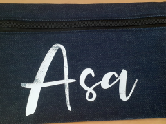 23cm Pencil Bag in Metallic Silver Vinyl