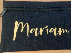 23cm Pencil Bag in Metallic Gold Vinyl