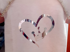 Princess logo added to a plain tshirt with metallic silver HTV