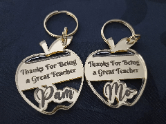 Personalised Gold mirror acylic keyring